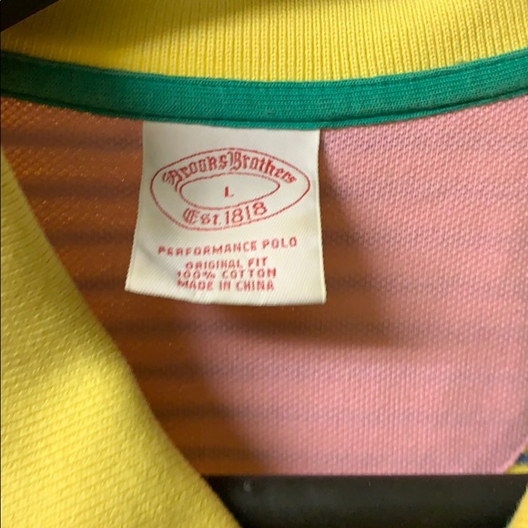 Yellow w blue stripe large Brooks Brothers shirt - Picture 2 of 5